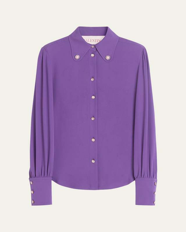 Silk Button Down Blouse